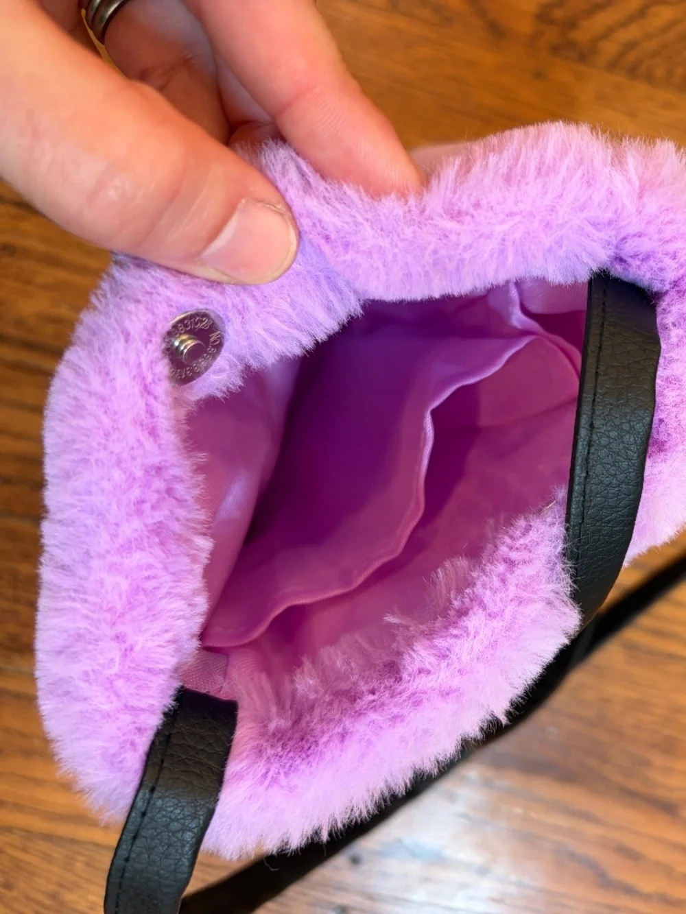 💜 Kids French Purple Faux Fur Crossbody Purse | “Mon Petit Bonheur” 💜